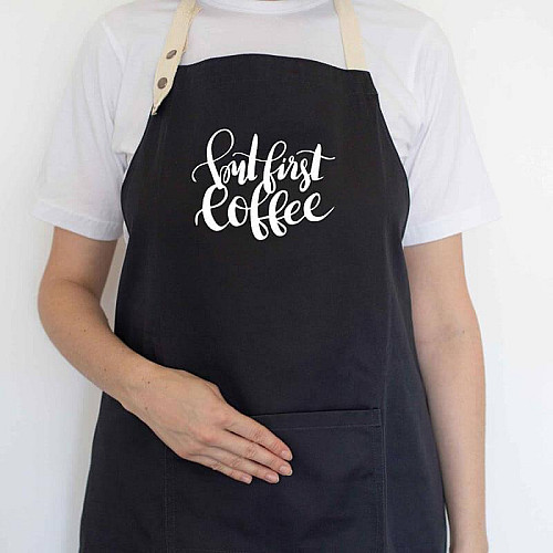 Фартух But first coffee (чорний)