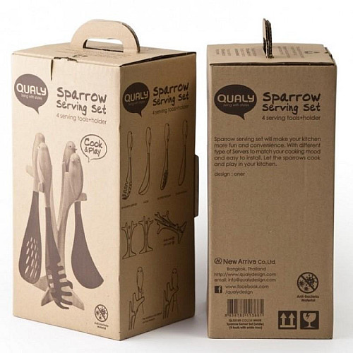 Набір кухонного приладдя Sparrow Serving Set Qualy (чорний)