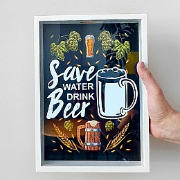 Копилка для крышек от пива Save water drink beer