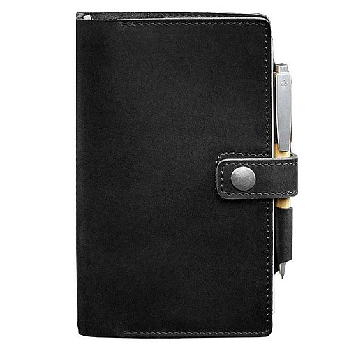 Шкіряний блокнот софт-бук 4.0 A5 mini (чорний) шкіра Crazy Horse