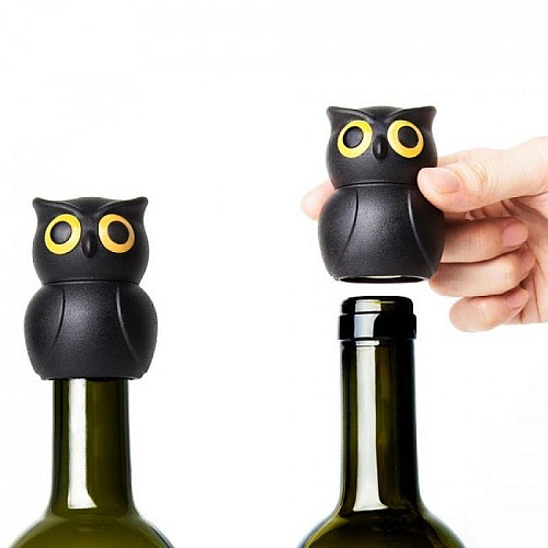 Стоппер для пляшки Owl Stopper Qualy (чорний)