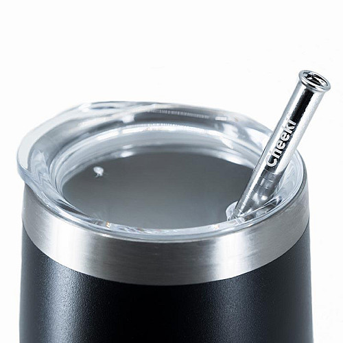 Термостакан зі сталевою трубочкою Cheeki Wine Tumbler Rich Black (320 мл)