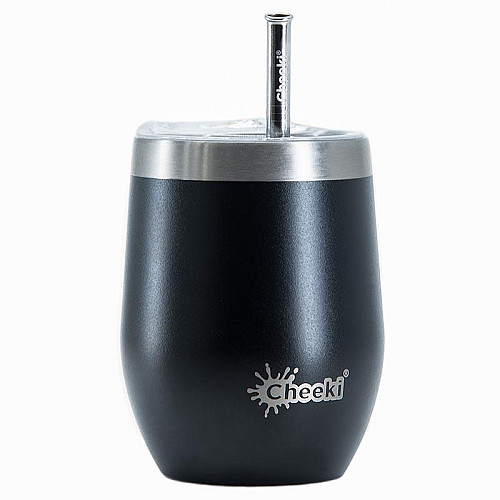 Термостакан зі сталевою трубочкою Cheeki Wine Tumbler Rich Black (320 мл)