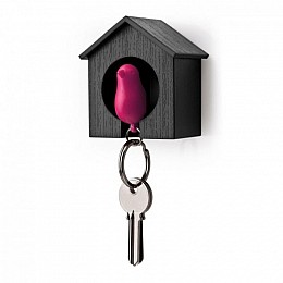 Ключниця настінна і брелок для ключів Sparrow Qualy (чорний-рожевий)