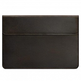 Кожаный чехол-конверт на магнитах для MacBook 16'' (темно-коричневый) кожа Crazy Horse