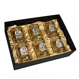 Набор 6-ти стаканов для виски «Лидер янтарный» Boss Crystal