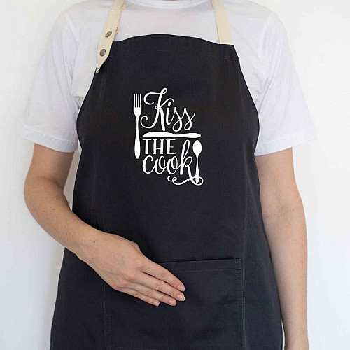 Фартух Kiss the cook (чорний)
