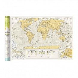 Скретч-карта мира Travel Map Geography World (английский язык) в тубусе