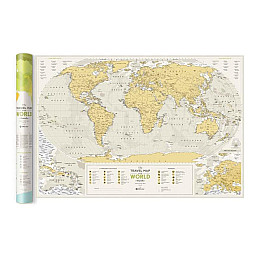 Скретч-карта світу Travel Map Geography World (англійська мова) в тубусі