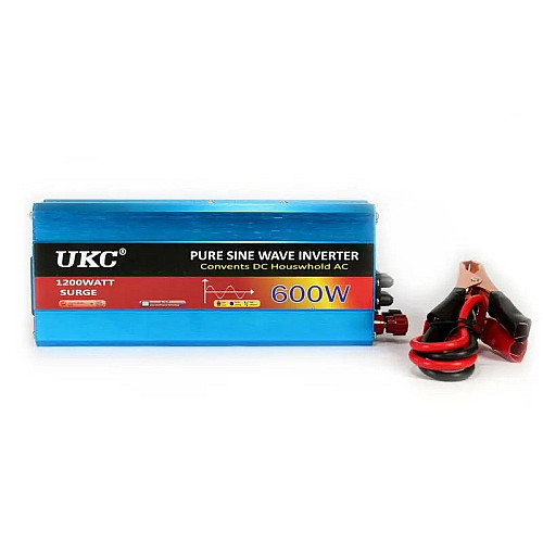 Преобразователь з 12 на 220 В інвертор з чистою синусоїдою UKC AC/DC 12v 600W
