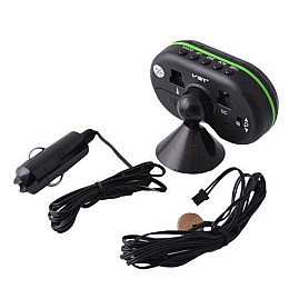 Часы термометр вольтметр автомобильные VST 7009V Черный с зеленым (008099)