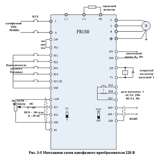 Преобразователь частоты на 2.2 кВт FRECON FR150-2S-2.2B