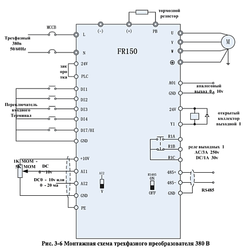Преобразователь частоты на 0.75 кВт FRECON FR150-4T-0.7B