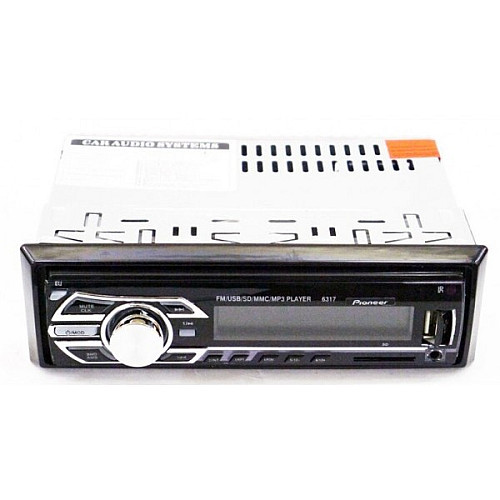 Автомагнитола 6317 мульти подсветка Usb RGB Fm Aux пульт 1 din