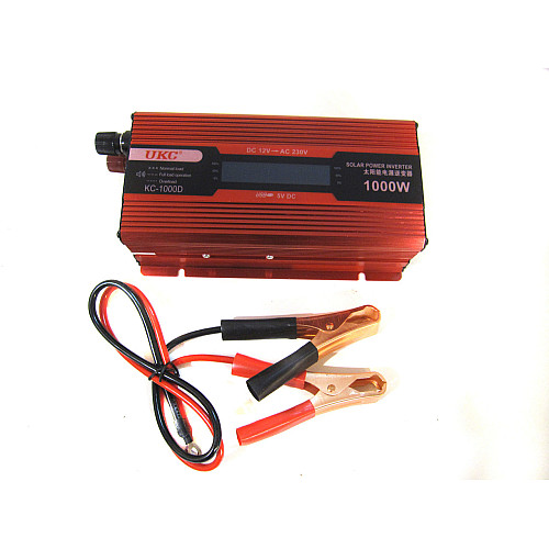 ПреобразовательUKC 12V-220V 1000W LCD KC-1000D (005070)