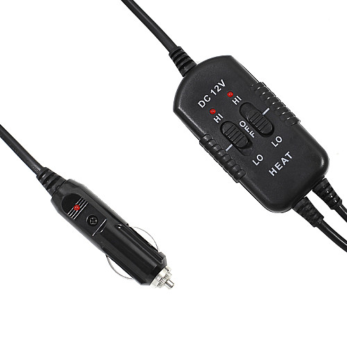 Накидка на два сидіння Aikesi 02 GB4706 Black з підігрівом від прикурювача 12В