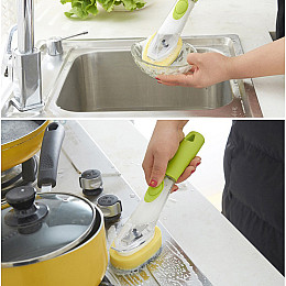 Багатофункціональна щітка з дозатором для миття посуду Automatic Liquid Cleaning Brush DMZ-8890 (WN-19)