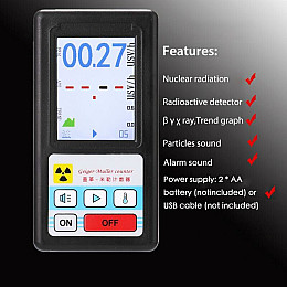 Дозиметр радіації - професійний радіометр Kailishen GB188 Чорний (100701)