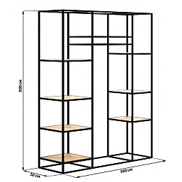 Стелаж GoodsMetall у стилі Лофт 2000х1600х500мм СТЖ120