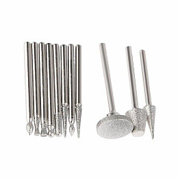 Набор алмазных боров 50шт (фрез, шарошек) для гравера.