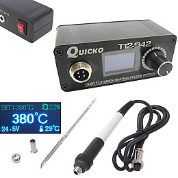 Паяльна станція QUICKO T12-942 MINI OLED на джалах Hakko T12