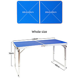 Розкладний туристичний стіл для пікніка зі стільцями набір туристичний у валізі посилений складний стіл та 4 стільці Easy Campi Синій