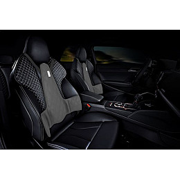 Ергономічна спинка KULIK SYSTEM Solo Екошкіра з строчкою Сірий