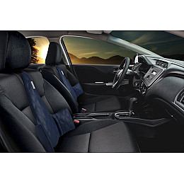 Ергономічна спинка KULIK SYSTEM Solo Екошкіра з строчкою Темно-синій