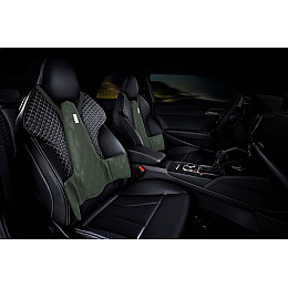 Ергономічна спинка KULIK SYSTEM Solo Шкіра з строчкою Зелений