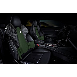 Ергономічна спинка KULIK SYSTEM Solo перфорована Екошкіра без строчки Зелений