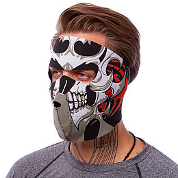 Маска лицевая ветрозащитная SP-Sport MS-4344-4 Tribal Skull Черный