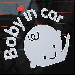Наклейка в автомобіль Baby in car 3M BOY Білий