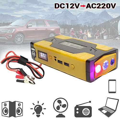 Пускозарядне автомобільне пристрій Jump Starter 02H багатофункціональне з акумулятором 79800 мАг 500/1000А з екраном і 2хUSB.
