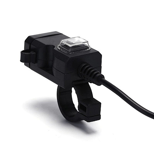 USB зарядне пристрій на 2 порти для мотоцикла Digital Lion MC01, з кріпленням на кермо