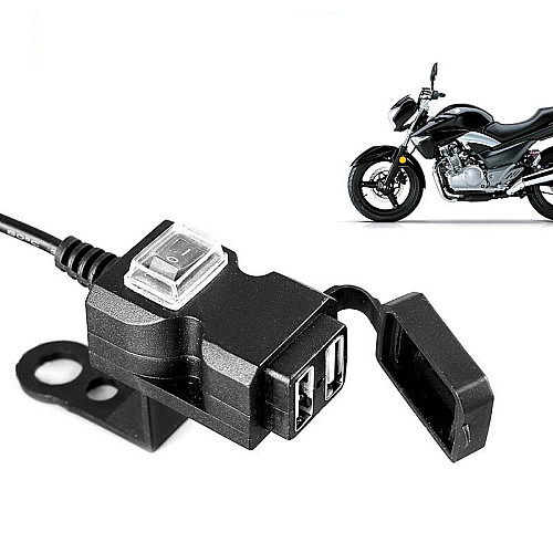 USB зарядне пристрій на 2 порти для мотоцикла Digital Lion MC01, з кріпленням на кермо