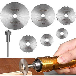 Набір відсічних дисків HSS 22-50мм для дремеля, гравера, 6 шт.