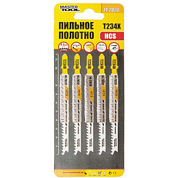 Полотно пильное для лобзика MASTERTOOL PROGRESSOR по дереву 5 шт чистый прямой рез 8-12TPI 116 мм T234X 14-2820