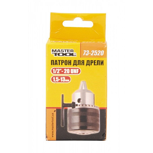 Патрон для дрели с ключом MASTERTOOL 1/2"-20 1.5-13 мм 73-2520