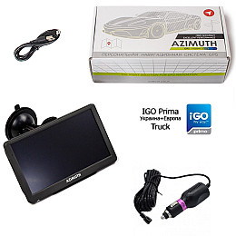 Навигатор GPS Azimuth S74 для грузового транспорта + карта Европы и Украины