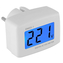 Вольтметр сетевой розеточный MHZ DM55-1 с ЖК-дисплеем и подсветкой