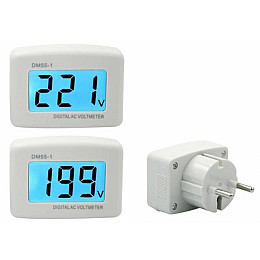 Вольтметр сетевой розеточный MHZ DM55-1 с ЖК-дисплеем и подсветкой