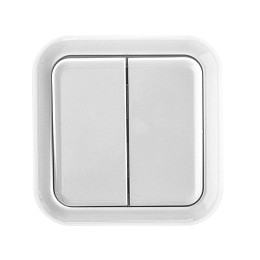 Выключатель Brille Пластик 2-кл Белый 42-261
