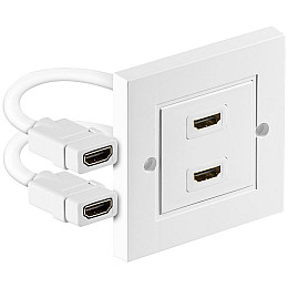 Розетка моніторна Lucom HDMI F/F (розетка) 2x внутрішня 86x86mm HS+HEC+ARC білий (25.02.5049)