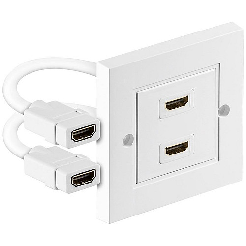 Розетка моніторна Lucom HDMI F/F (розетка) 2x внутрішня 86x86mm HS+HEC+ARC білий (25.02.5049)