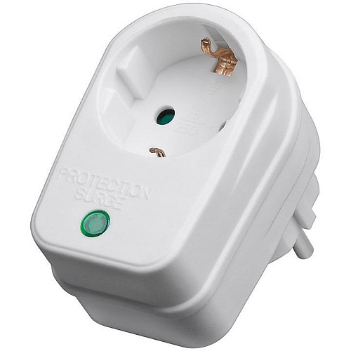 Перехідник живлення Goobay IEC(Schuko) M/F Захист Peak Voltage 16A 3500W білий (75.05.1270)