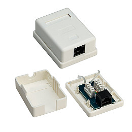 Розетка мережева Goobay RJ45 UTP6 (розетка) зовнішня LSA ToolFree AWG22-24 білий (75.07.7632)