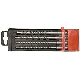 Набір свердел по бетону Matrix 5-6-8-10х160 мм 4 шт в пластиковій коробці SDS PLUS