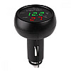 Автомобільний годинник з термометром і вольтметром VST-706-4 в прикурювач USB Black (3_00472)