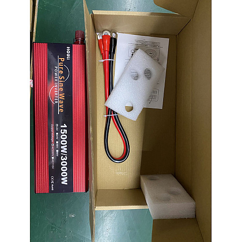 Инвертор напряжения HOULI 3000W 12V в 220V Чистый синус Красный (IN3W12V22V)