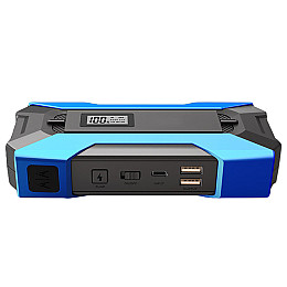 Пускозарядное устройство фонарь + зарядка с дисплеем для авто портативное SABO A11 12000 mAh Синий (5787-20082)